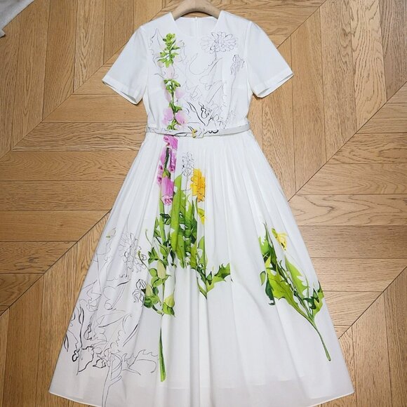 Oscar de la Renta printed short-sleeved dress - Picture 4 of 8